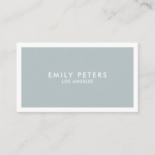 Carte De Visite Minimal Professionnel Luxe Dusty Blue (Devant)