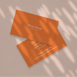 Carte De Visite Minimal simple Burnt Orange Moderne Professionnel