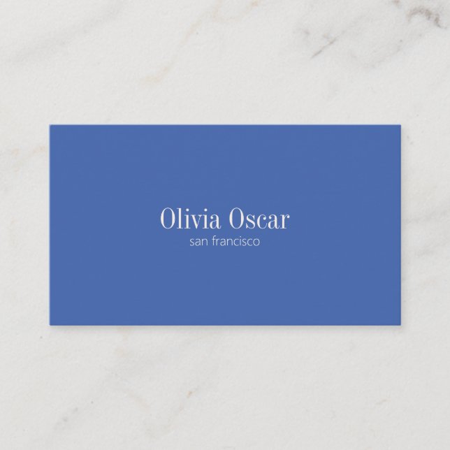 Carte De Visite Minimal simple Cobalt bleu moderne professionnel (Devant)