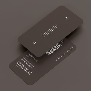 Carte De Visite Minimal Simple Initials Lines Espresso 
