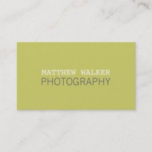 Carte De Visite MINIMAL simple moderne chic chartreuse vert gris