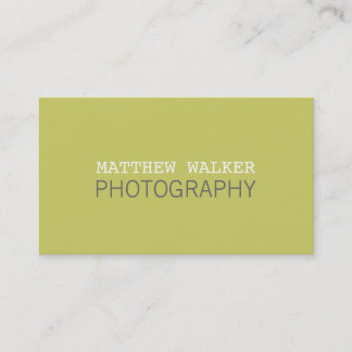 Carte De Visite MINIMAL simple moderne chic chartreuse vert gris