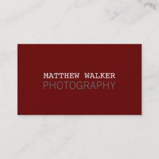 Carte De Visite MINIMAL simple moderne marron chic bordeaux gris