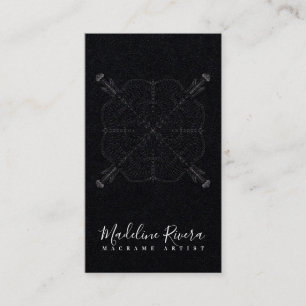 Carte de visite minimale Boho Mandala Yoga Macrame