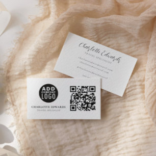Carte de visite minimale Code QR Logo personnalisé