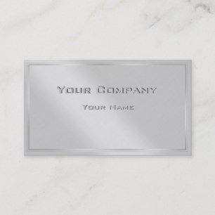 Carte de visite minimale Corporate Silver Border