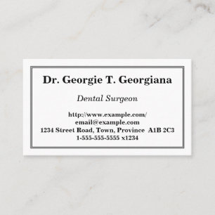 Carte de visite minimale de chirurgien-dentiste