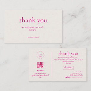 Carte de visite minimale Merci pour les petites en