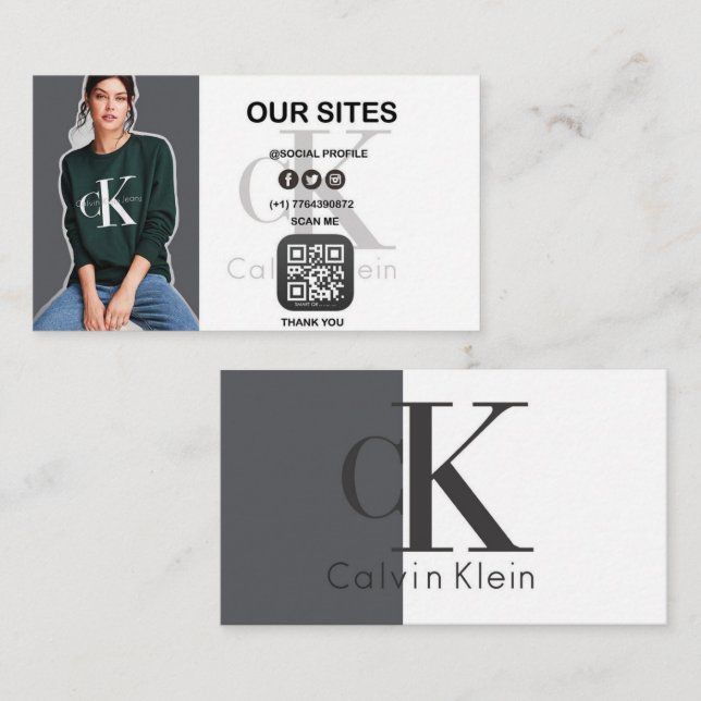 carte de visite minimale personnalisée avec QR Cod (Devant / Derrière)