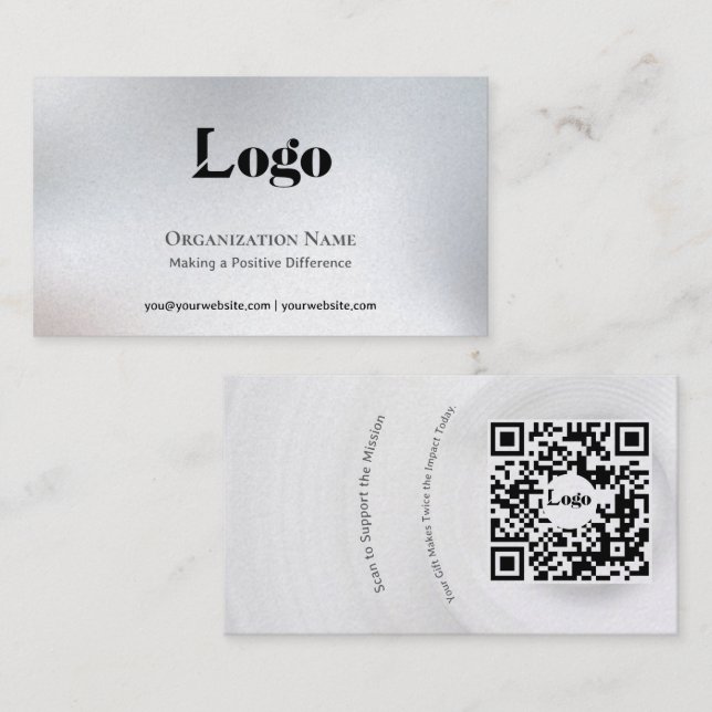 Carte de visite minimale pour la collecte de fonds (Devant / Derrière)
