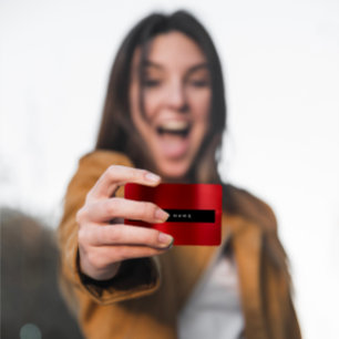 Carte De Visite Minimalisme Cercles d'or Delicy Vip en acier rouge