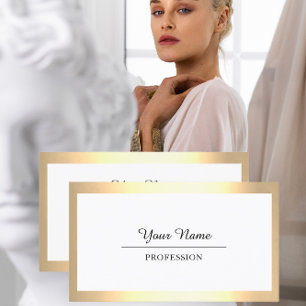 Carte De Visite Minimalisme d'or moderne et professionnel blanc