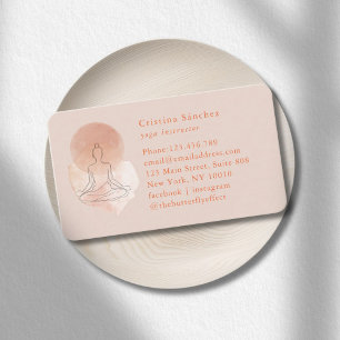Carte De Visite Minimalisme femme yoga méditation en art linéaire