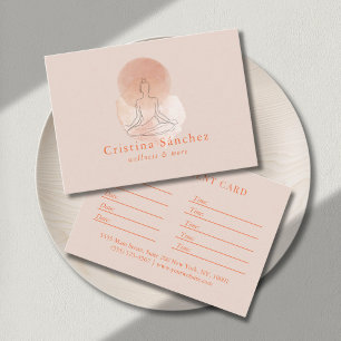 Carte De Visite Minimalisme femme yoga méditation en art linéaire