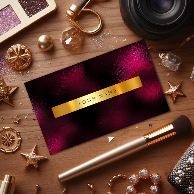 Carte De Visite Minimalisme Glam Rouge Vin Or Vip métallique (Minimalism Glam Red Wine Gold Metallic Vip Business Card)
