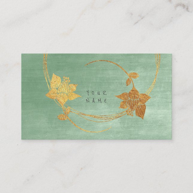 Carte De Visite Minimalisme Golden Beige Mint Green Pastel Vip (Devant)