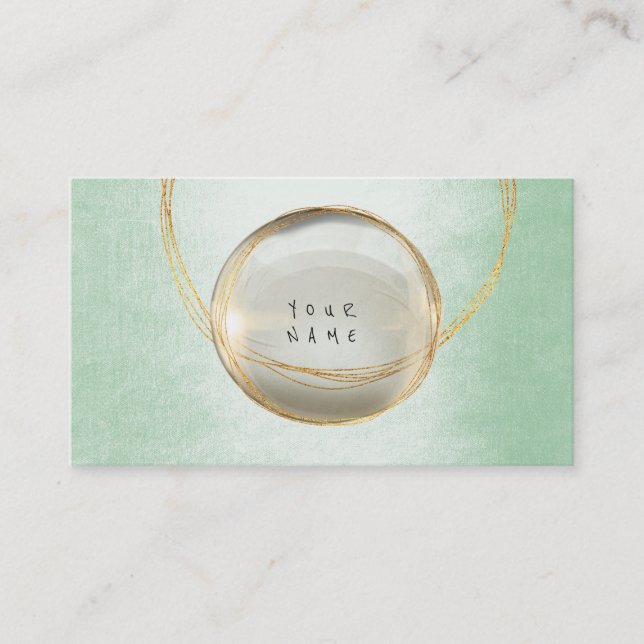Carte De Visite Minimalisme Golden Foil Verre Monnaie Verdure VIP (Devant)