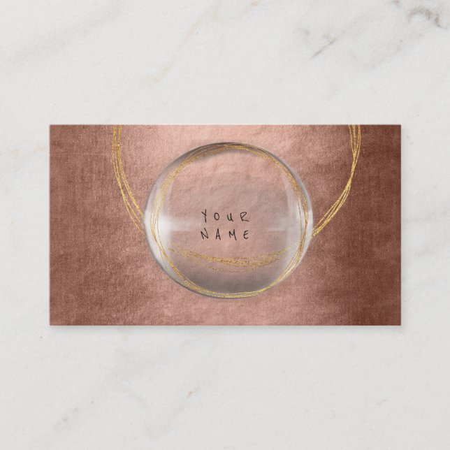Carte De Visite Minimalisme Golden Foil Verre Rose Or (Devant)