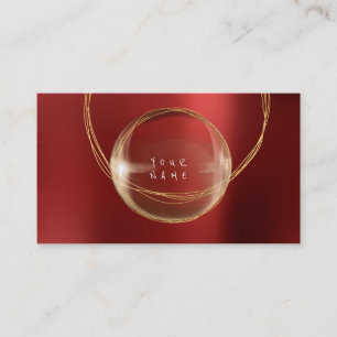 Carte De Visite Minimalisme Golden Foil Verre rouge encadré VIP