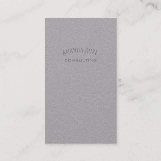Carte De Visite Minimalisme Gris Urbain Gris Conseil Professionnel (Devant)