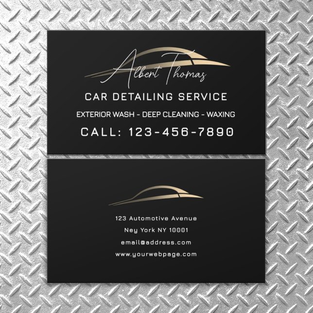 Carte De Visite Minimalist automotive gold car line Business Card (Créateur téléchargé)