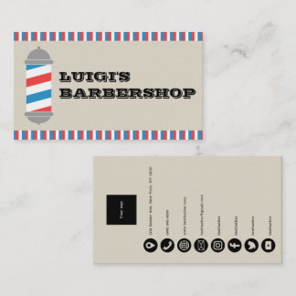 Carte De Visite Minimalist Barber Pole Barber Shop Business Card
