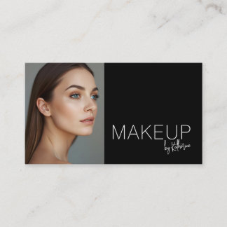 Carte De Visite Minimalist Black White Photo Makeup Business Card
