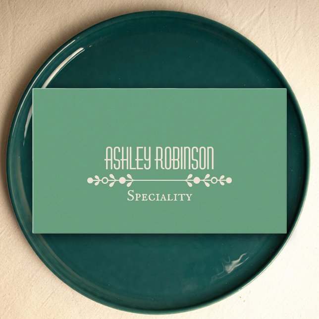 Carte De Visite Minimalist boho leaves frame pastel green QR code (Minimalist boho leaves frame pastel green QR code Business Card)