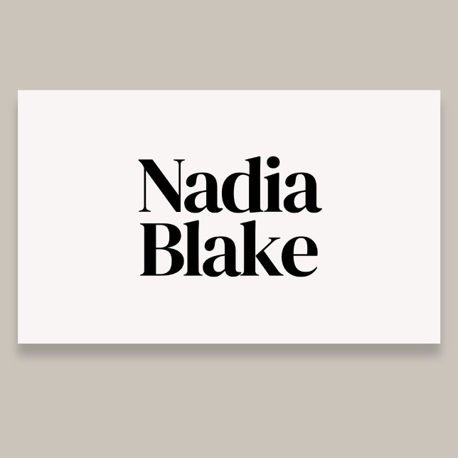 Carte De Visite Minimalist Bold Editorial Style QR Code White (Créateur téléchargé)