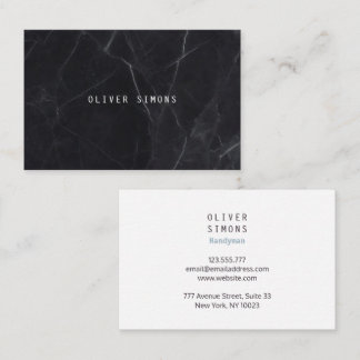 Carte De Visite Minimalist Business Card with black marble texture