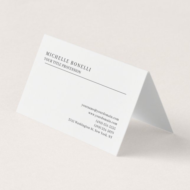 Carte De Visite Minimalist Classical Plain Professional (Devant)