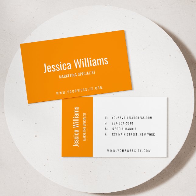Carte De Visite Minimalist Customizable Professional Orange (Créateur téléchargé)