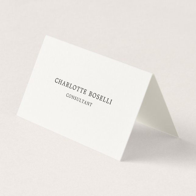 Carte De Visite Minimalist Elegant Classical Professional Cream (Devant)