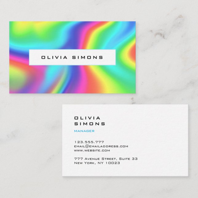 Carte De Visite Minimalist holographic Business Cards (Devant / Derrière)