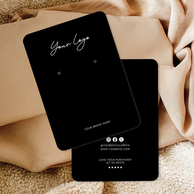 Carte De Visite Minimalist Logo Earring Display Card (Créateur téléchargé)