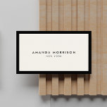 Carte De Visite Minimalist Luxury Boutique Black/Ivory<br><div class="desc">An elegant and refined design elevates your name or business name through minimal and modern styling. The thin black border is grounded on an ivory background to give a luxury feel to this classic business card design template. © 1201AM CREATIVE</div>