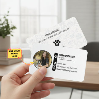 Carte De Visite Minimalist Paw Print Pet Sitting Business Card