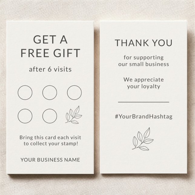 Carte De Visite Minimalist Small Business Branding Loyalty Card (Créateur téléchargé)