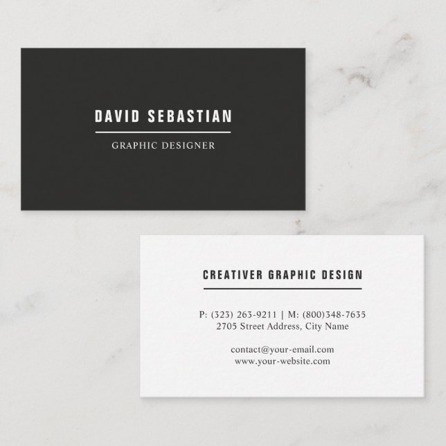 Carte De Visite Minimaliste (Devant / Derrière)