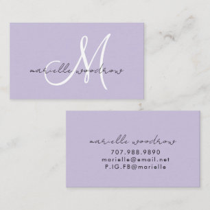 Carte de visite minimaliste à monogramme en écritu