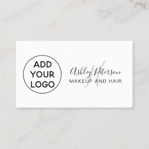 Carte De Visite Minimaliste ajoutez votre logo en noir blanc monog