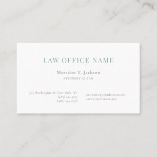 Carte De Visite Minimaliste Avocat de droit Bureau d'avocat simple
