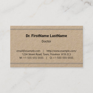 Carte de visite minimaliste, basique et humble