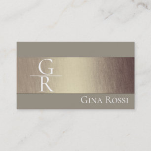 Carte De Visite Minimaliste beige et or rose