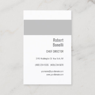 Carte De Visite Minimaliste Blanc Gris Moderne