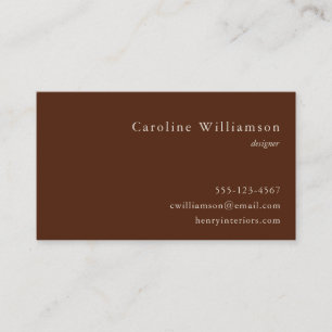 Carte De Visite Minimaliste Brun Terreux Élégant Professionnel