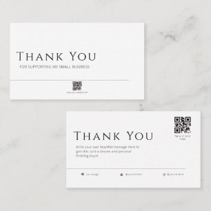 Carte de visite minimaliste, carte avec code QR in