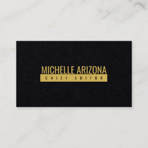 Carte De Visite Minimaliste Couleur Noir & Or Professionnel Modern