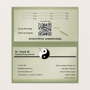 Carte de visite minimaliste d'acupuncture élément