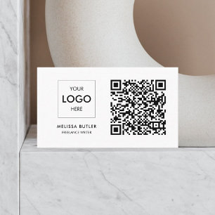 Carte de visite minimaliste de code QR professionn